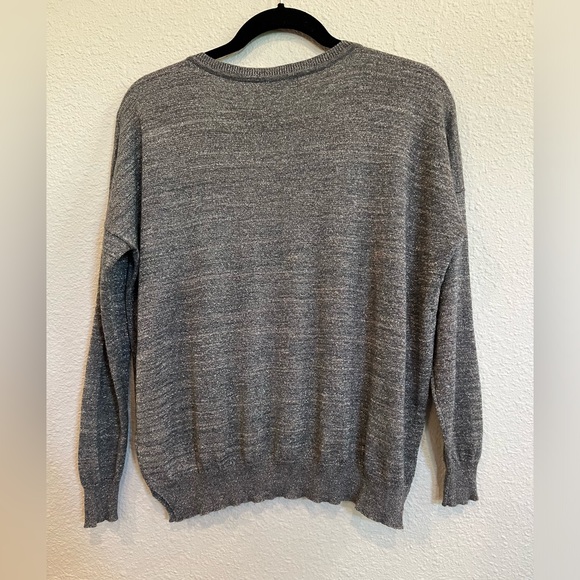 Joie gray vneck sweater metallic flecks size small - Picture 2 of 4